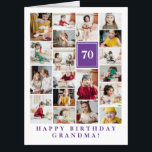 Purple Photo Collage Happy Birthday Grandma Big Card<br><div class="desc">Wish grandma a happy birthday with this jumbo photo collage birthday card to which you can add 19 photos of the grand kids,  and grandmas age in big white letters against a purple background. Big photo collage happy birthday card for grandma!</div>