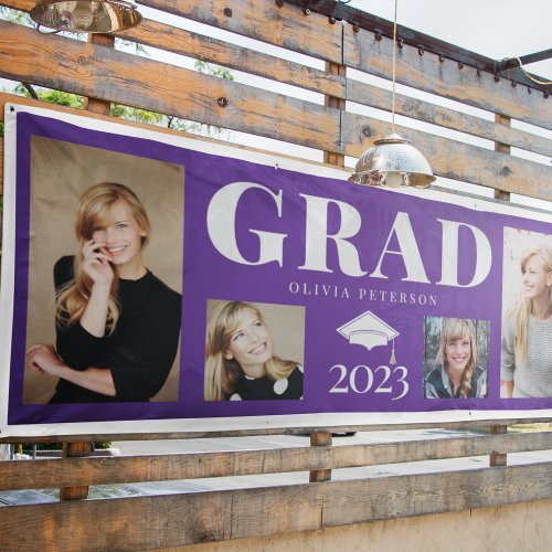 Purple Photo Graduate Class of 2023 Banner