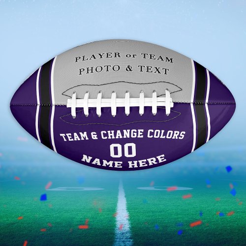 Purple Photo Personalized Football or Your COLORS