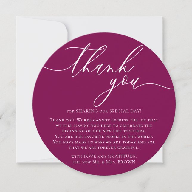 Purple Photo Special Day Celebration Thank You Holiday Card (Front)