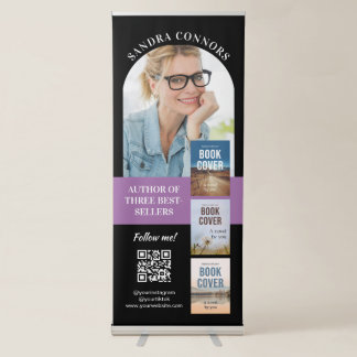 Purple Photo & Three Covers Author Promotional Retractable Banner
