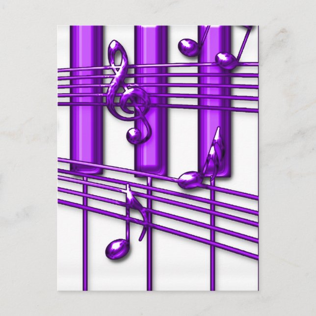 Purple Piano Keyboard Music Notes (Front)