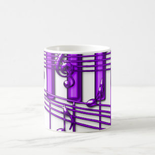 Purple Piano Keyboard Music Notes Coffee Mug