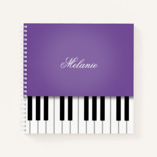 Purple Piano Music Keyboard Personalized Notebook