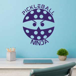 Purple Pickleball Ninja Wall Decal