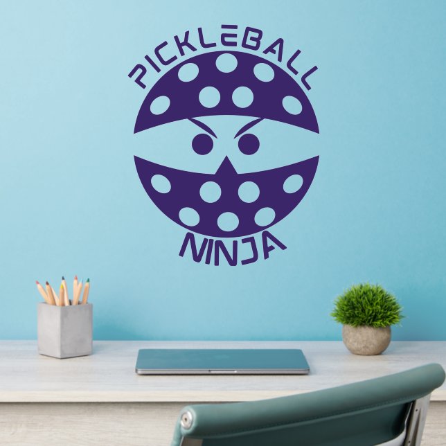 Purple Pickleball Ninja Wall Decal (Home Office 2)
