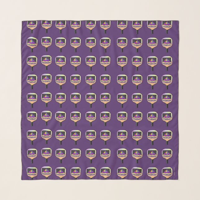 Purple Pickleball Paddle Chiffon  Scarf (Front)