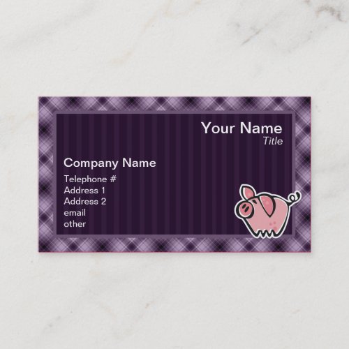 Purple Pig Business Card Templates