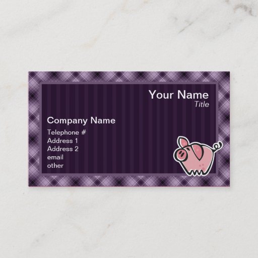 Customizable Purple Pig Business Card Templates