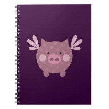Purple Pig Notebook by ThePigPen at Zazzle