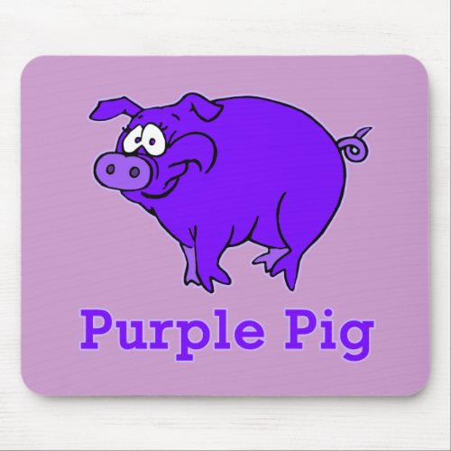 Purple Pig on Apparel Mugs Baby Shirts Mouse Pad
