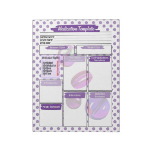 Purple Pill Nursing Student Medication Template Notepad