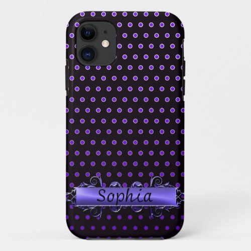 Purple Pin Dots iPhone 11 Case