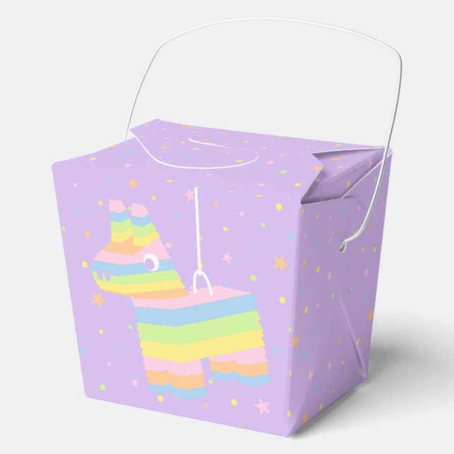 Purple Piñata Party Favor Box (Front)