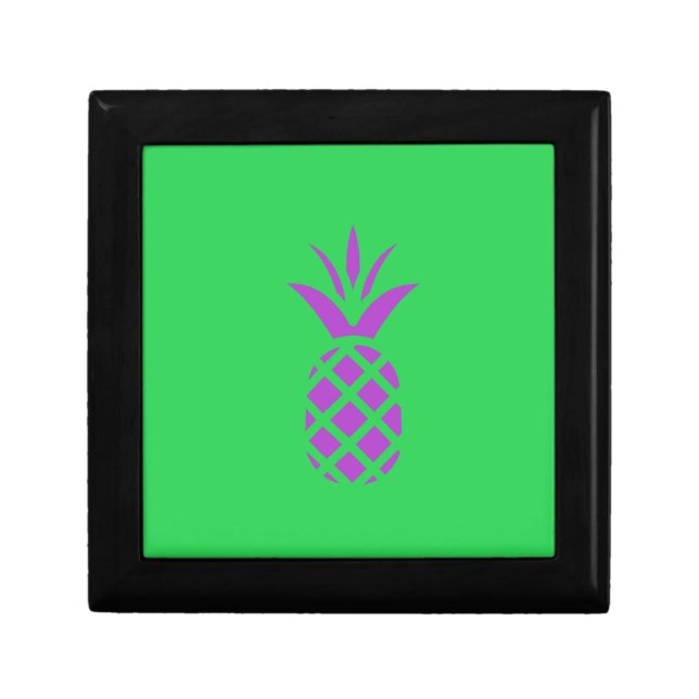 Purple pine apple in green. jewelry box (Front)
