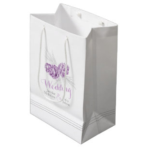 Purple pine cone drawing wedding favor gift bag