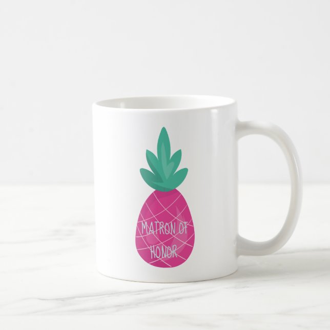Purple Pineapple Matron of Honor Favor Coffee Mug (Right)