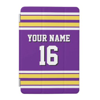 Purple Pineapple Wt Team Jersey Custom Number Name Ipad Mini Cover by FantabulousCases at Zazzle
