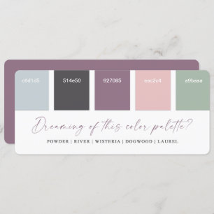 Purple & Pink 2021 Wedding Color Palette Card