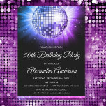 Purple Pink 50th Birthday Party Silver Disco Ball Invitation<br><div class="desc">Purple and Pink Ombre Fiftieth Birthday Party Silver Disco Ball Party Invitation. The 50th Birthday Party Invitation is perfect for a modern 50th Birthday Party.</div>