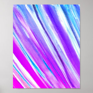 Purple Pink abstract Fun Watercolor Fashionable Poster