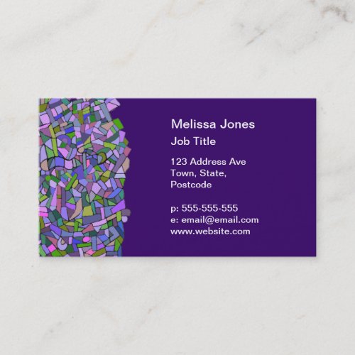 Purple Pink Abstract Mosaic Pattern Business Cards