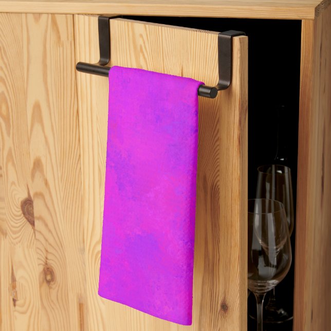 Purple Pink Abstract Pattern Kitchen Towel (Thirds Fold)