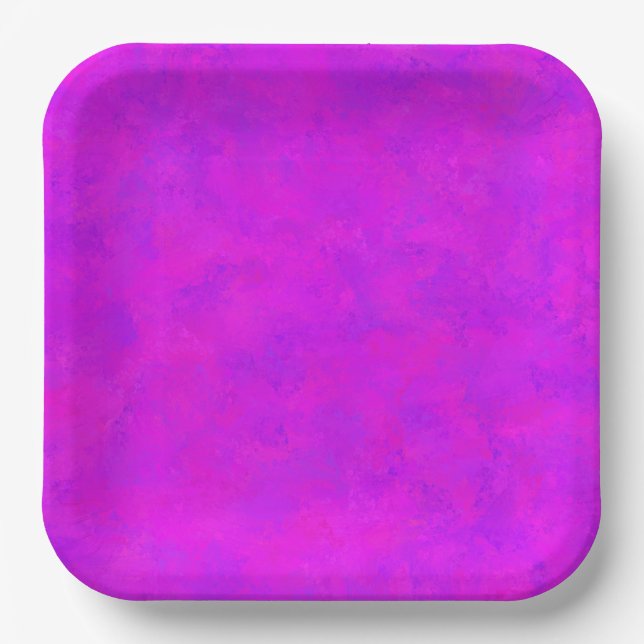 Purple Pink Abstract Pattern Paper Plates (Front)