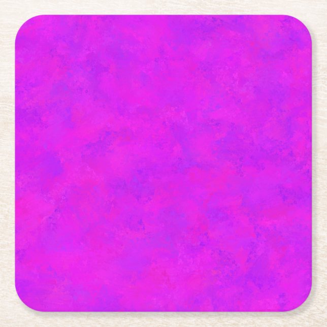 Purple Pink Abstract Pattern Square Paper Coaster (Front)