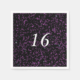 Purple Pink Abstract Patterns Cute 16th Birthday Napkins