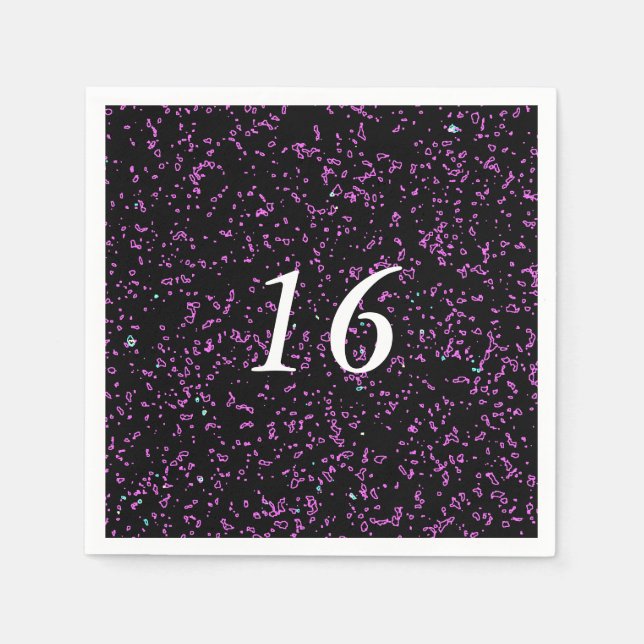 Purple Pink Abstract Patterns Cute 16th Birthday Napkins (Front)