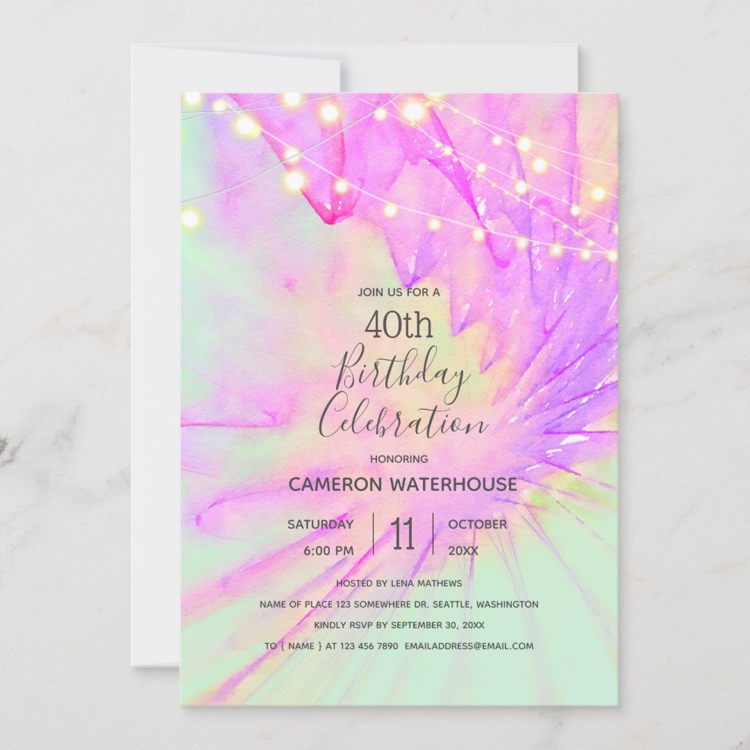 Purple & Pink Abstract Watercolor, Invitation | Zazzle