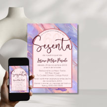 Purple Pink Agate Spanish 60th Birthday For Her