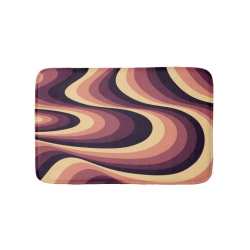 Purple pink and beige abstract swirl design bath mat