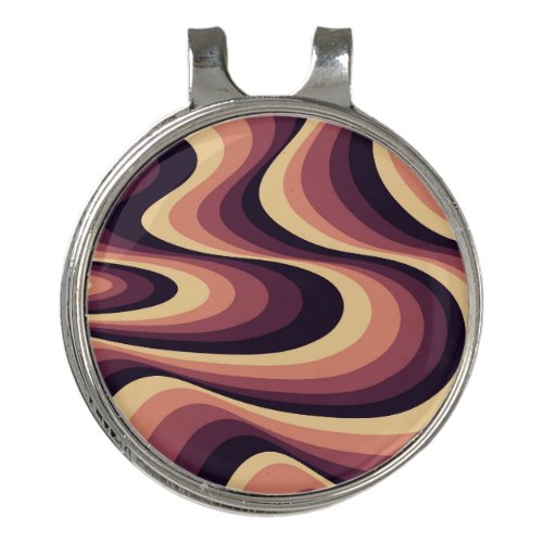 Purple pink and beige abstract swirl design golf hat clip