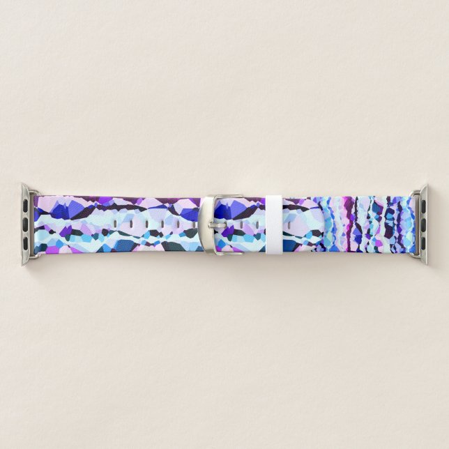 Purple, Pink and Blue Abstract Stripes Apple Watch Band (Band)