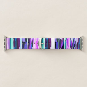 Purple, Pink and Blue Abstract Stripes Apple Watch Band