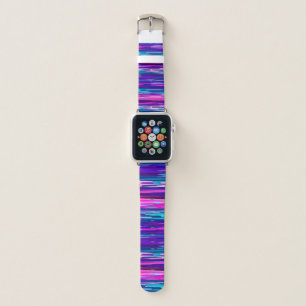 Purple, Pink and Blue Abstract Stripes Apple Watch Band