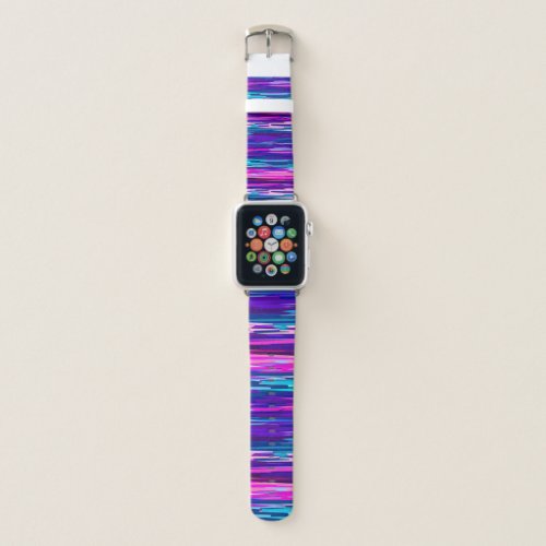 Purple Pink and Blue Abstract Stripes Apple Watch Band