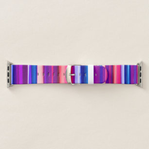 Purple, Pink and Blue Abstract Stripes Apple Watch Band