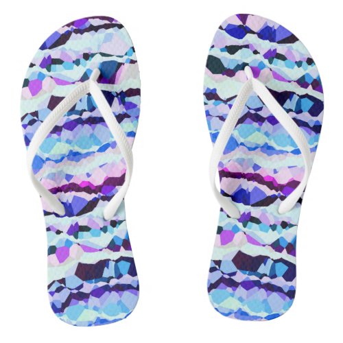 Purple Pink and Blue Abstract Stripes Flip Flops