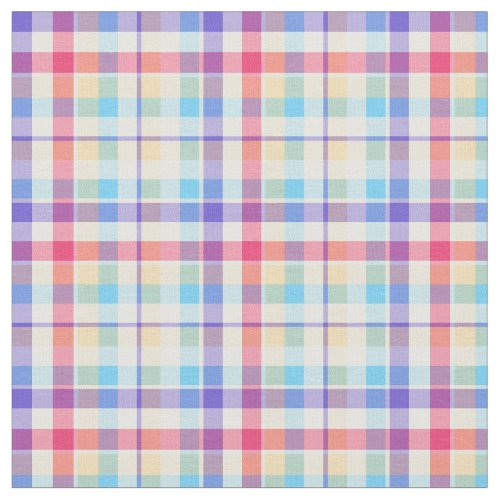 Purple Pink and Blue Girly Plaid Fabric