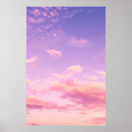 Purple Pink and blue Summer Sky Cloud Sunset Poster