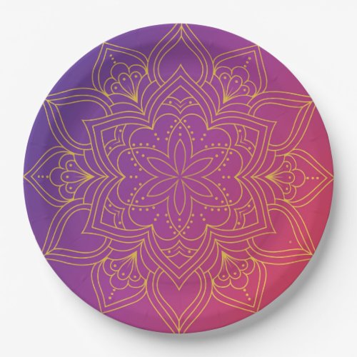 Purple Pink and Gold Arabian Nights Paper Plates