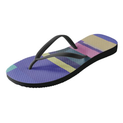 Purple Pink and gray Abstract Stripes Flip Flops