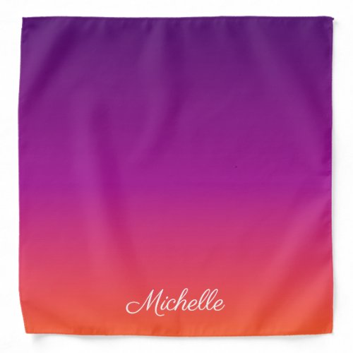 Purple pink and orange gradient ombre bandana