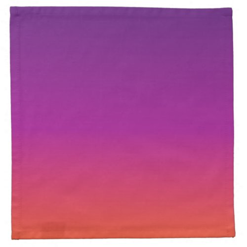 Purple pink and orange gradient ombre cloth napkin