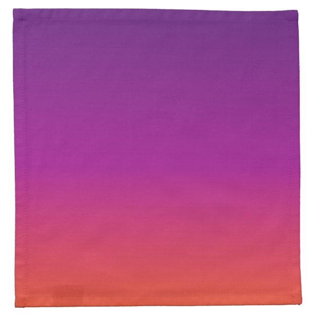 Purple, pink and orange gradient ombre cloth napkin (Front)