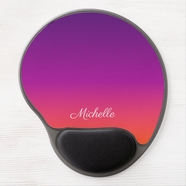 Purple, pink and orange gradient ombre gel mouse pad (Front)