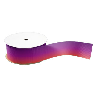 Purple, pink and orange gradient ombre grosgrain ribbon